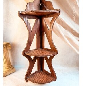 Three Tiered Wooden Corner Shelf